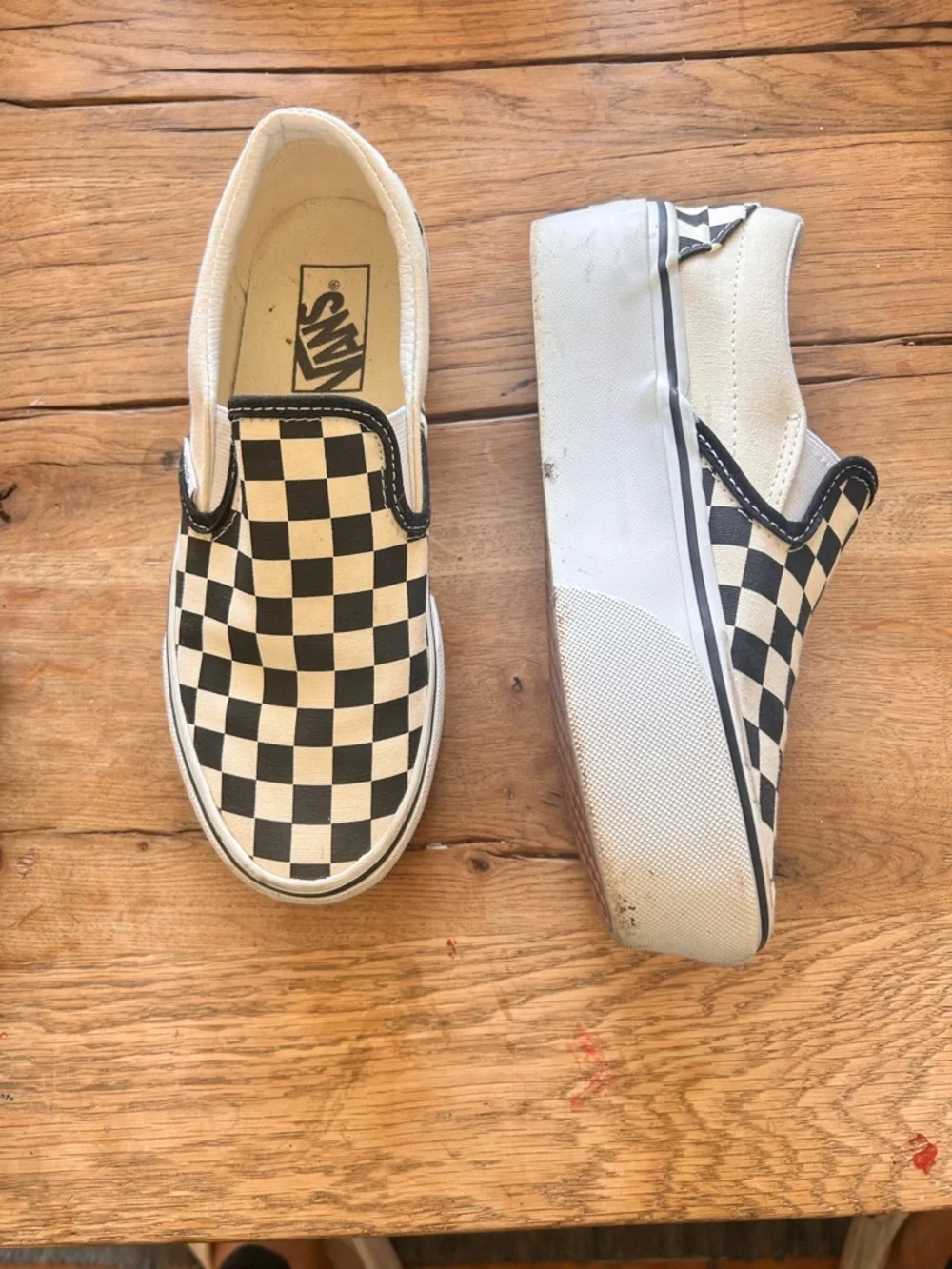 C- Vans unisex Checkerboard Slip-On in Black and White checkered